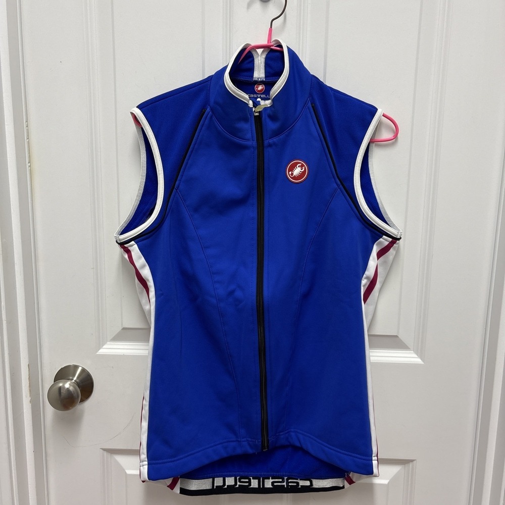 Castelli Perfetto RoS Vest‎ Cobalt Blue/Magenta Stripe Woman's Vest - Size Large